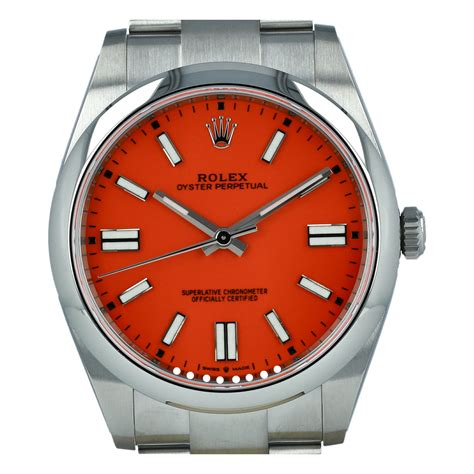 rolex op 41 coral red|rolex oyster perpetual 41 124300.